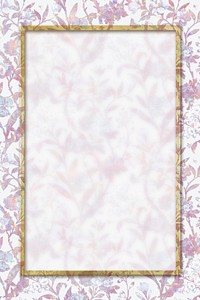 Floral holographic frame psd pattern remix from artwork by William Morris