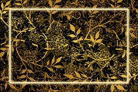 Gold floral pattern psd frame remix from artwork by William Morris