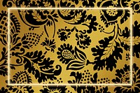 Golden floral pattern psd frame remix from artwork by William Morris