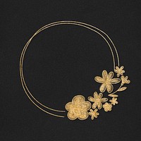 Psd botanical frame gold effect