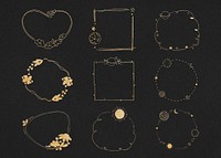 Psd gold effect frame set 