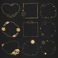 Psd gold effect frame set 