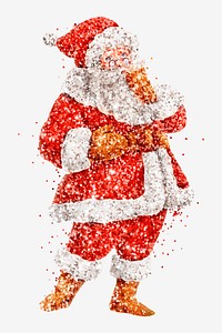 Glitter Santa Claus vector Christmas illustration