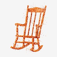 Glitter wooden chair psd drawing