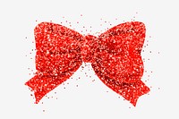 Red ribbon glitter psd hand drawn