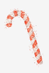 Sparkle candy cane psd hand drawn