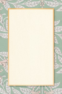 Green wisteria flower frame psd vintage ornamental illustration