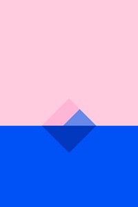 Pink and blue iceberg background in retrofuturism style