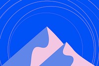 Winter mountain scenery background psd in blue and pink