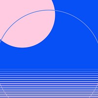 Geometric aesthetic background vector in blue and pink