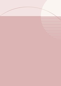 Minimal moon background vector in nude pink