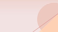 Moon geometric aesthetic wallpaper vector in pastel pink and orange