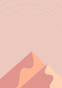 Mountain scenery aesthetic background vector in peachy orange