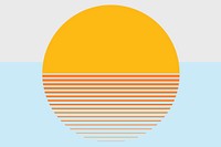 Sunset aesthetic background vector in orange