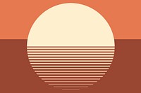Retrofuturism sunset aesthetic background psd in orange