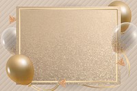 Luxurious new year festival vector gold balloons frame background