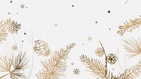 Gold Christmas desktop wallpaper, aesthetic snowy festive background 