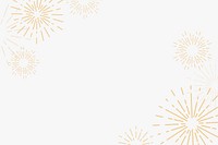 New year gold fireworks psd celebration white background