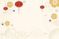 Chinese new year celebration psd festive beige greeting background