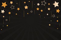 New year&#39;s celebration golden stars black background