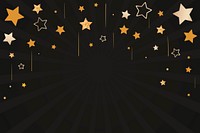 Happy new year vector golden stars celebration greeting black background