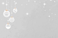 White Christmas balls psd sparkly cute gray background