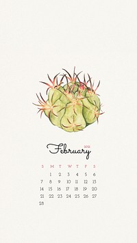 Calendar 2021 February printable template phone wallpaper vector 