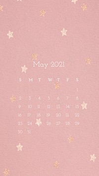 Calendar 2021 May editable template vector with abstract watercolor background