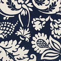 Indigo floral pattern background vector remix artwork from William Morris