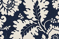 Indigo leafy pattern background psd remix artwork from William Morris