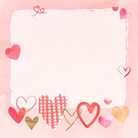 Valentine's day frame psd watercolor illustration