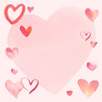 Romantic peach psd heart frame illustration