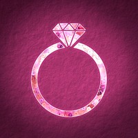 Pink sequin diamond ring psd valentine&rsquo;s surprise