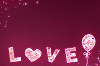 Glittery love border psd Valentine’s background