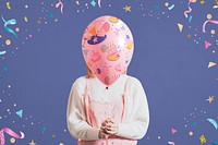 Birthday celebration balloon mockup psd