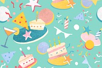 Green birthday pattern vector celebration background