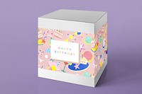Cute gift box mockup psd for birthday present