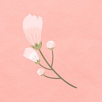 Pink cherry blossom flower psd design element