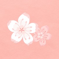 White cherry blossom psd design element