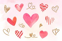 Colorful heart sticker valentine's vector collection