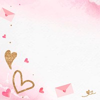 Valentine&rsquo;s love letter background psd with glittery heart