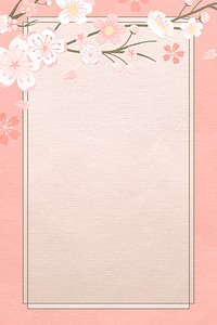 Japanese cherry blossom psd rectangle frame