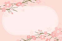 Pink Japanese cherry blossom vector border