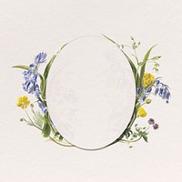 Floral frame psd botanical oval badge
