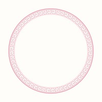 Chinese frame vector oriental woodblock pattern pink circle