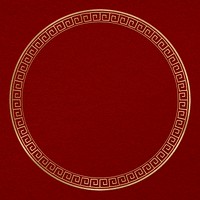 Chinese frame psd oriental woodblock pattern golden circle