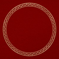 Chinese frame oriental pattern gold circle in Chinese New Year theme