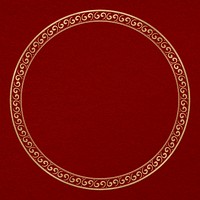 Chinese frame psd oriental pattern gold circle in Chinese New Year theme