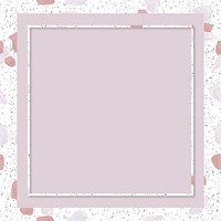 Pink terrazzo frame vector with text space