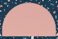 Blue terrazzo frame psd with pink background